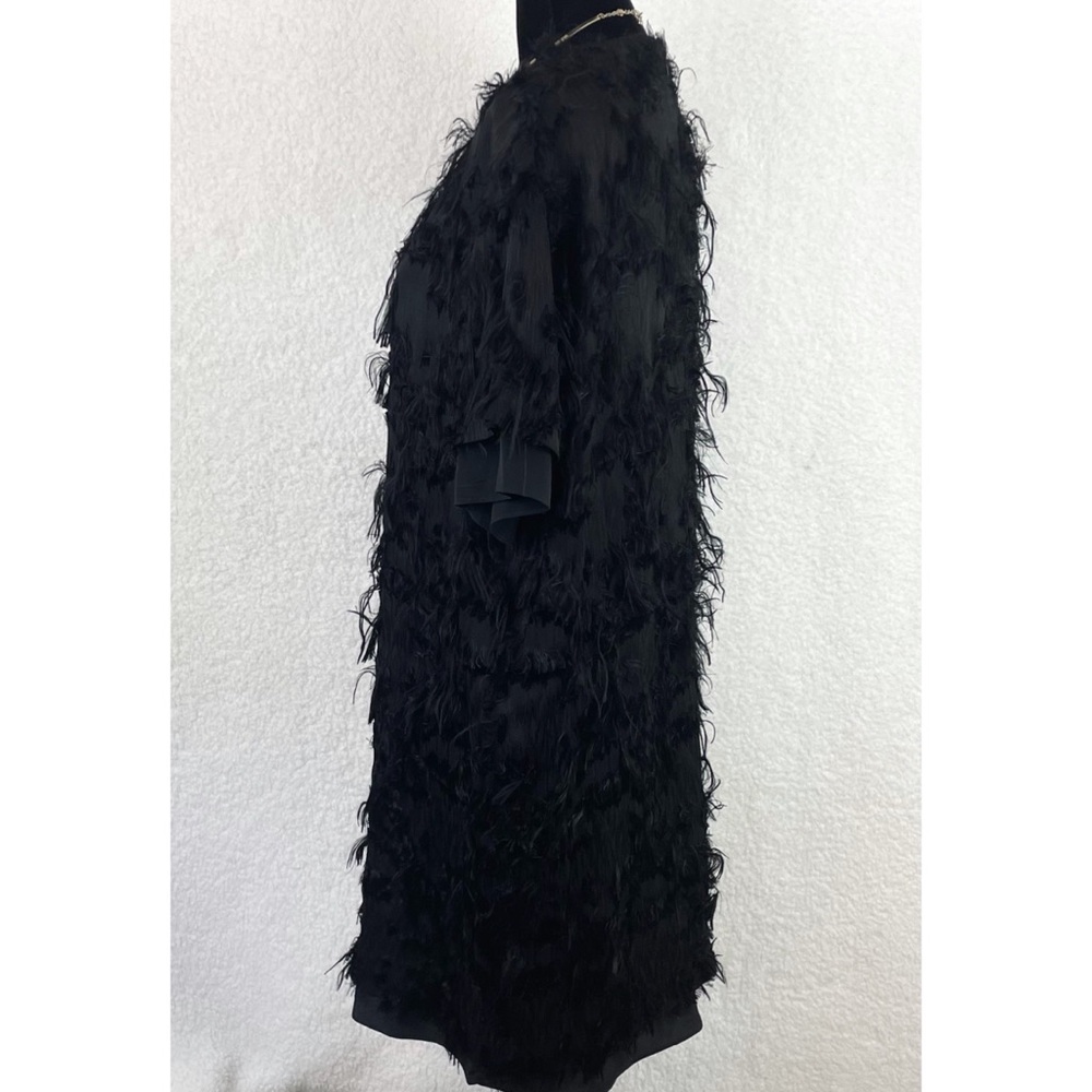 CARVEN • Black Faux Fur Mini Shift Dress, 6 - Picture 5 of 15